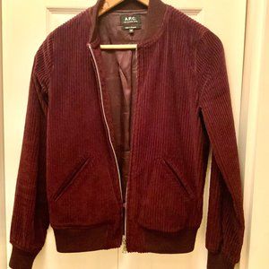 A.P.C. Rue Madame Paris Jacket Burgundy Corduroy